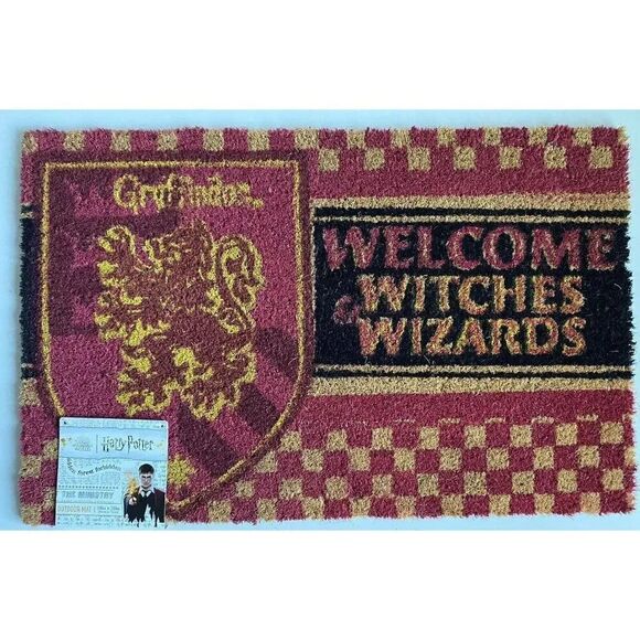 Harry Potter Gryffindor Welcome Witches Wizards Coir Doormat Door Mat Hogwarts - Picture 1 of 9